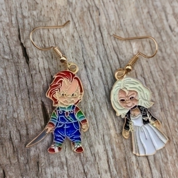 MODCLOTH CHUCKIE & BRIDE DOLL HALLOWEEN EARRINGS - Picture 3 of 3